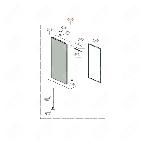 PORTA HOME BAR (RIFERIMENTO 251A) FRIGORIFERO, CONGELATORE - ADC30011119