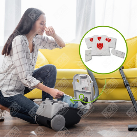 LOT DE 2 BOITES DE 4 SACS À POUSSIÈRE SYNTHÉTIQUE FJM COMPATIBLE ASPIRAPOLVERE - 9917710