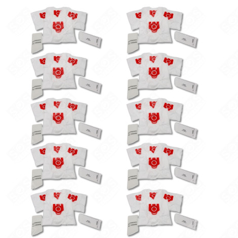 LOT DE 10 BOÎTES DE 4 SACS À POUSSIÈRE SYNTHÉTIQUES FJM COMPATIBLES ASPIRAPOLVERE - 9917710