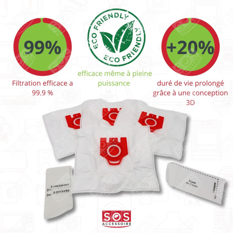 SET DI 3 SCATOLE DI 4 SACCHETTI SINTETICI COMPATIBILI FJM ASPIRAPOLVERE - 9917710