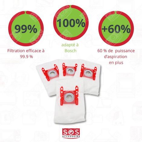 SET DI 4 SCATOLE DA 4 SACCHETTI TIPO G 270 X 60 MM ASPIRAPOLVERE - 00576334,17000940