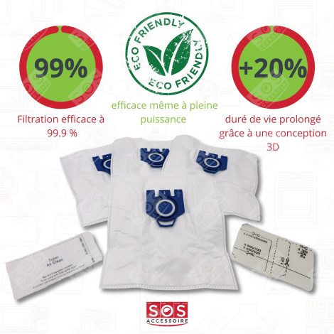 SET DI 10 SACCHETTI PER LA POLVERE GN COMPATIBILI X4 E 2 FILTRI ASPIRAPOLVERE - 12281680