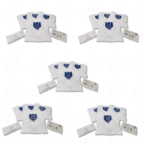 LOT DE 5 SACS À POUSSIÈRE GN COMPATIBLES ASPIRAPOLVERE - 12281680