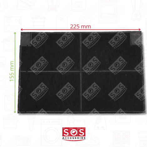 LOTTO 2 FILTRI A CARBONE 5403002 23 CM X 15 CM CAPPA ASPIRANTE - 5403002, EFF55