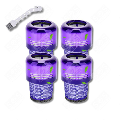 SET DI 4 FILTRI HEPA COMPATIBILI CON V11 V12 V15 CON SPAZZOLA DI PULIZIA ASPIRAPOLVERE - 970013-02, 970013-02