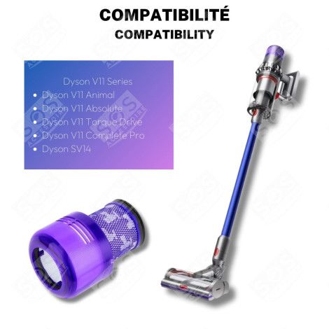 SET DI 7 FILTRI HEPA COMPATIBILI V11 V12 V15 CON SPAZZOLA DI PULIZIA ASPIRAPOLVERE - 970013-02, 970013-02