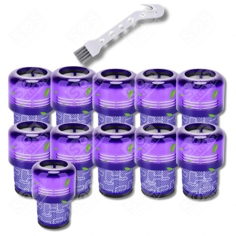 SET DI 11 FILTRI HEPA COMPATIBILI V11 V12 V15 CON SPAZZOLA DI PULIZIA ASPIRAPOLVERE - 970013-02, 970013-02