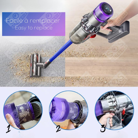 FILTRO HEPA COMPATIBILE V11 V12 V15 CON SPAZZOLA DI PULIZIA ASPIRAPOLVERE - 970013-02, 970013-02