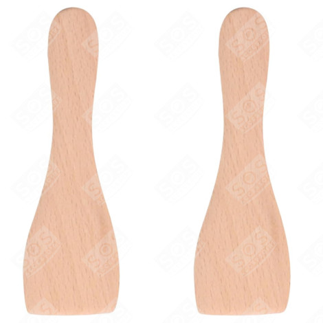 LOT DE 2 PELLES EN BOIS POUR POÊLON, SPATULES RACLETTE  GRILL, WOK E MACCHINA PER RACLETTE - AS306003