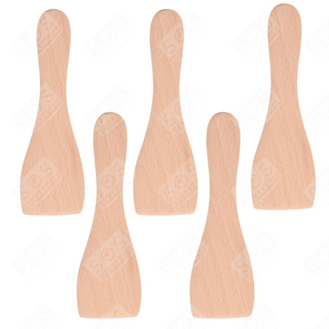 LOT DE 5 PELLES EN BOIS POUR POÊLON, SPATULES RACLETTE  GRILL, WOK E MACCHINA PER RACLETTE - AS306003