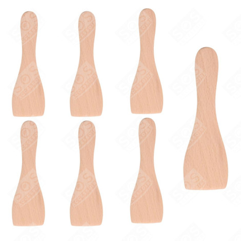 LOT DE 7 PELLES EN BOIS POUR POÊLON, SPATULES RACLETTE  GRILL, WOK E MACCHINA PER RACLETTE - AS306003