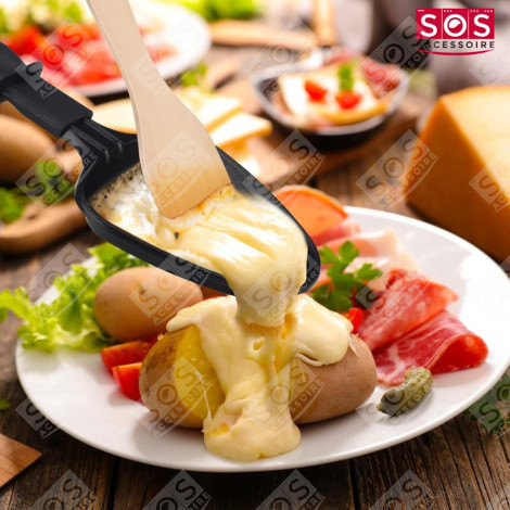 LOT DE 8 PELLES EN BOIS POUR POÊLON, SPATULES RACLETTE  GRILL, WOK E MACCHINA PER RACLETTE - AS306003