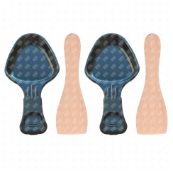 Set di 2 coppette per raclette e 2 palette in legno