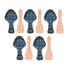 Set di 5 ciotole per raclette e 5 palette in legno