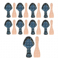 Set di 9 ciotoline per raclette e 9 spatole in legno per Padella, spatola per raclette