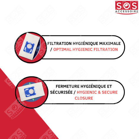 SET DI 4 SCATOLE DI 4 SACCHETTI TIPO S-BAG ASPIRAPOLVERE - 9001684589