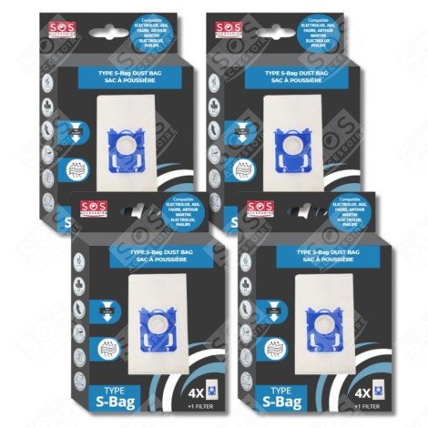 SET DI 4 SCATOLE DI 4 SACCHETTI TIPO S-BAG ASPIRAPOLVERE - 9001684589