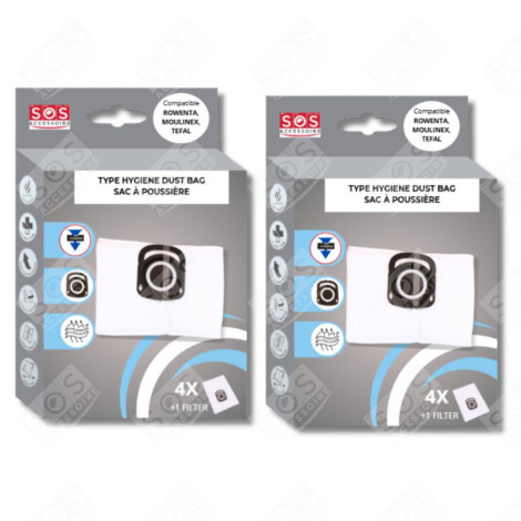 SET DI 2 SCATOLE DI 4 SACCHETTI + 1 FILTRO HYGIENE+ ASPIRAPOLVERE - ZR200520