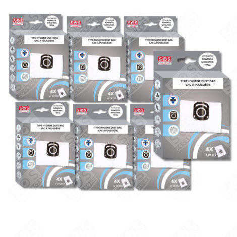 SET DI 7 SCATOLE DA 4 SACCHETTI + 1 FILTRO HYGIENE+ ASPIRAPOLVERE - ZR200520