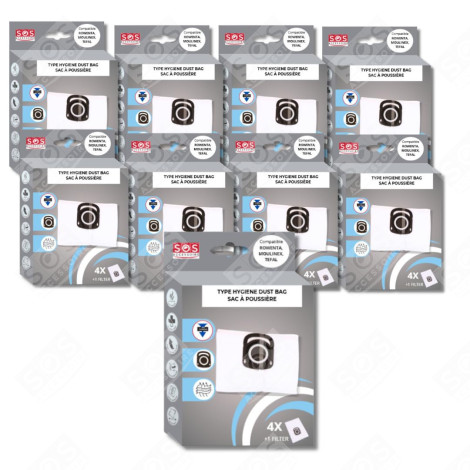 SET DI 10 SCATOLE DA 4 SACCHETTI + 1 FILTRO HYGIENE+ ASPIRAPOLVERE - ZR200520