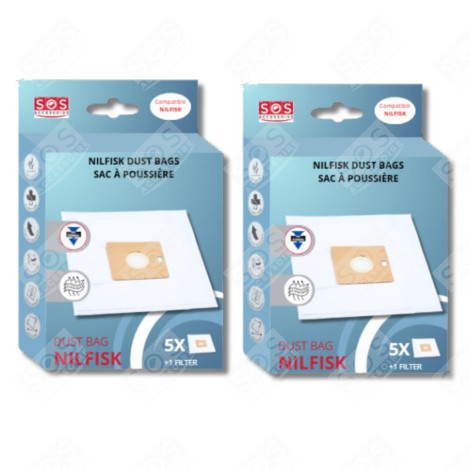 SET DI 2 SCATOLE DI 5 SACCHETTI CON 1 PREFILTRO TAGLIO/COMPATTO/GO/FORZA ASPIRAPOLVERE - 78602600, 22422400