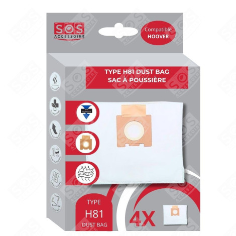 SCATOLA DI 4 SACCHETTI IN MICROFIBRA H81 ASPIRAPOLVERE - 35601865