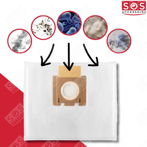 SET DI 6 SCATOLE DI 4 SACCHETTI IN MICROFIBRA H81 ASPIRAPOLVERE - 35601865