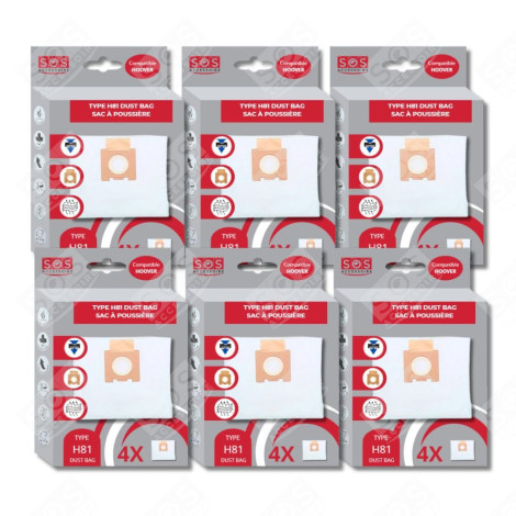 SET DI 6 SCATOLE DI 4 SACCHETTI IN MICROFIBRA H81 ASPIRAPOLVERE - 35601865