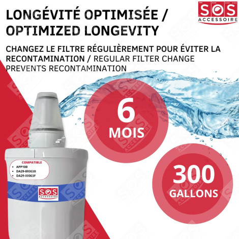 SET DI 7 FILTRI D'ACQUA AQUAPURE / APP100 FRIGORIFERO, CONGELATORE - 484000000513, DA29-00003G