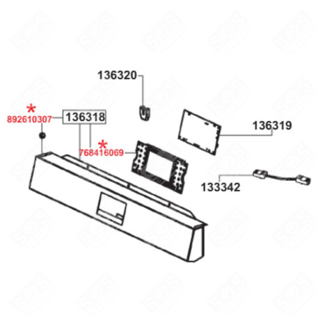 SCHEDA ELETTRONICA DI VISUALIZZAZIONE (RIFERIMENTO 136619) FORNI, FORNELLI ELETTRICI E A GAS - 692800058