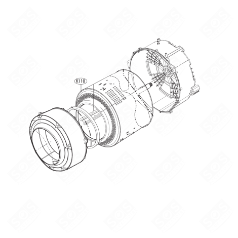 TAMBURO (RIFERIMENTO K110) LAVATRICE - AJQ33587707, AJQ33587719