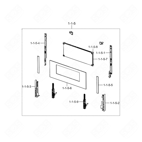 SET PORTA INFERIORE (RIFERIMENTO 1-1-5) ORIGINALE FORNI, FORNELLI ELETTRICI E A GAS - DG94-02390A