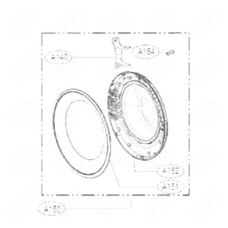 OBLO COMPLETO (RIFERIMENTO A150) LAVATRICE - ADC74625729, ADC74745506
