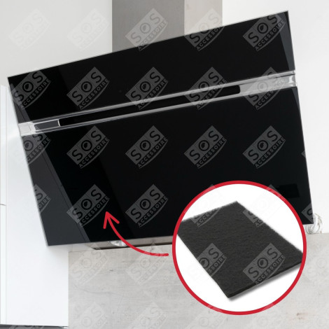 LOTTO DI 3 FILTRI A CARBONE + 1 ELEMENTO DI FISSAGGIO CAPPA ASPIRANTE - 71X0729, AS0062460