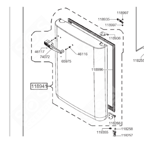 PORTA (PARTE CONGELATORE) ORIGINALE FRIGORIFERO, CONGELATORE - 696139492