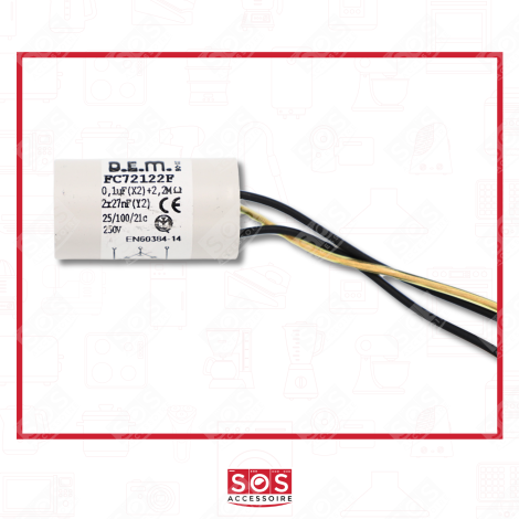 CONDENSATORE ANTI PARASSITI 0.1ΜF LAVASTOVIGLIE - 481912118063, 75X2038