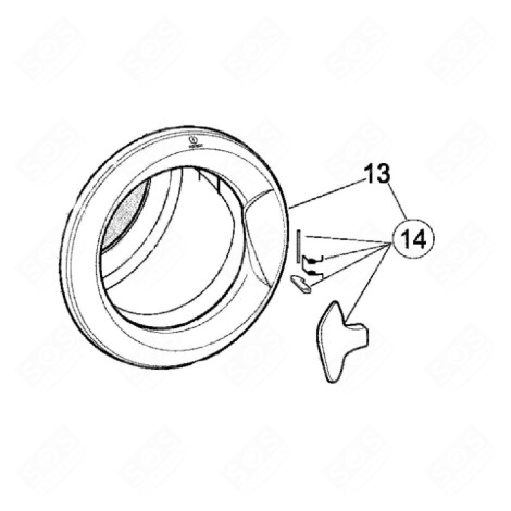 PORTA, OBLÒ COMPLETO (RIFERIMENTO 13) LAVATRICE - C00861011, 488000861011