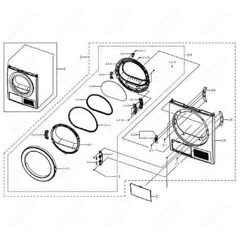PORTA COMPLETA (RIFERIMENTO 2.4) ORIGINALE ASCIUGATRICE - DC97-20525A