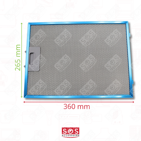 FILTRO METALLICO ANTI-GRASSI 265X359X9MM CAPPA ASPIRANTE - 00703451