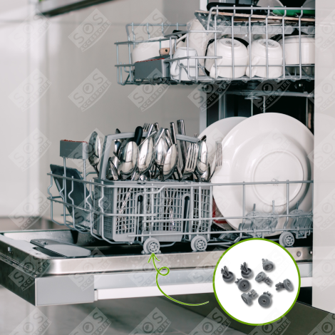 SET DI 8 ROTELLE CESTELLO INFERIORE LAVASTOVIGLIE - 481252888112