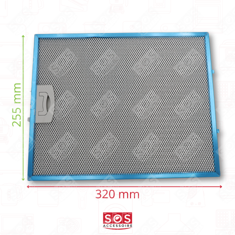 FILTRO METALLO 257X318MM CAPPA ASPIRANTE - C00268543, 49010998