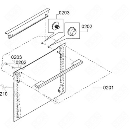 VETRO FRONTALE (RIFERIMENTO 210) FORNI, FORNELLI ELETTRICI E A GAS - 20006494