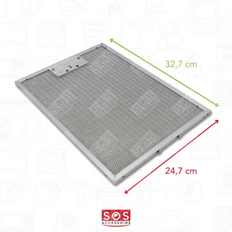 FILTRO METALLICO PER GRASSO 247X327MM CAPPA ASPIRANTE - 50293009002, 50287195007