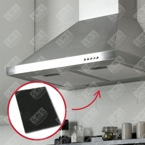 SET 2 FILTRI CARBONE (CON ASTE PER FISSAGGIO) CAPPA ASPIRANTE - 74X4121