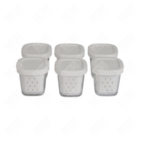 COFFRET DE 6 POTS YAOURT VERRE YOGURTIERA, FORMAGGIERA - XF100101, XF100501