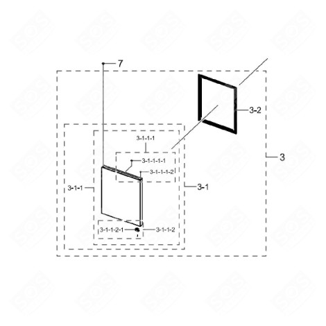 PORTE (PARTIE CONGÉLATEUR) FRIGORIFERO, CONGELATORE - DA91-05332A