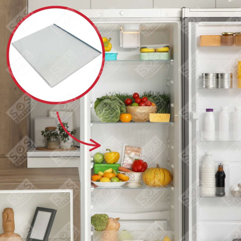 RIPIANO COMPLETO IN VETRO PARTE SUPERIORE DEL CASSETTO VERDURE FRIGORIFERO, CONGELATORE - 7276114