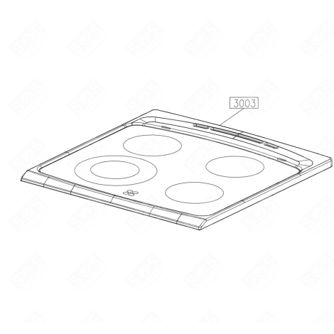 DESSUS VITROCÉRATMIQUE (REPÈRE  3003) FORNI, FORNELLI ELETTRICI E A GAS - 9091033, 9096396