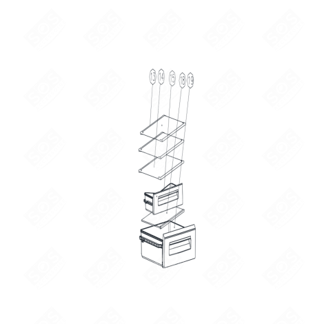 TIROIR À LÉGUMES (REPÈRE 19) FRIGORIFERO, CONGELATORE - 49073375, 49054597
