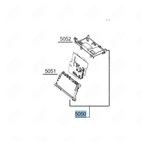 CARTE ÉLECTRONIQUE, MODULE DE COMMANDE (REPÈRE 5050) LAVASTOVIGLIE - 1519802750, C00909888